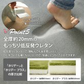 ラグ カーペット マット 80×190cm ホリデープラス 敷物 撥水加工 はっ水加工 手洗い可能 ホット 対応 床暖房対応 すべり止め付き マイクロファイバー 低反発ウレタン 低ホルムアルデヒド シンプル 北欧 ホワイト ブラウン グレー グリーン