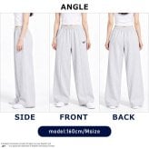 Reebok リーボック スウェットパンツ レディース ワイドパンツ ピンタック イージーパンツ 裏起毛 暖かい ロゴ 防寒 スタイルアップ 脚長 スポーツブランド ストリート ルームウェア M L LL 黒 RL-6501 2026FW Karlas