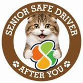 カーサイン 高齢者マーク SENIOR SAFE DRIVER ハイランドフォールド ステッカー シール 直径13cm 肉球 日本製 車