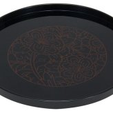 9.0丸盆　牡丹 インテリア 漆器 盆 カタログギフト 景品 粗品
