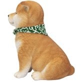 置物 woobia ウービア 豆柴 柴犬 お座り豆柴犬 中 唐草スカーフ 高さ19.5cm リアル 本物そっくり イギリス生まれ 職人手彩色 縁起物 戌年 玄関 インテリア 新築祝い 引っ越し祝い 開店祝い 出産祝い 誕生日 お祝い ギフト プレゼント 犬好き