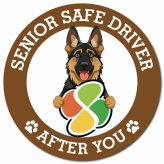 カーサイン 高齢者マーク SENIOR SAFE DRIVER シェパード マグネット 強力 直径13cm 肉球 日本製 車 ステッカー