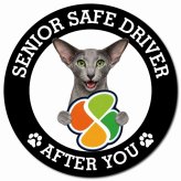 カーサイン 高齢者マーク SENIOR SAFE DRIVER オリエンタルショートヘア マグネット 強力 直径13cm 肉球 日本製 車 ステッカー