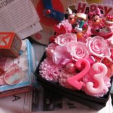 誕生日プレゼント 30歳 お祝い 記念日 30周年 ミッキー ミニー 花束風 ご希望数字入りプレゼント 箱を開けてサプライズ ボックス ピンクバラ プリザーブドフラワー