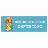 カーサイン 高齢者マーク SENIOR SAFE DRIVER ダップー ステッカー シール 長方形 20x6.7cm 肉球 日本製 車