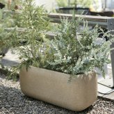 植木鉢 おしゃれ 大型 長方形 幅80cm 横長 角丸 砂目 KONTON サンディ ラウンドレクト ファイバーポリストーン 軽量 底穴あり 屋外 M ベージュ ブラウン グレー 観葉植物 多肉植物 シンボルツリー 北欧 ナチュラル モダン プランター ベランダ 玄関