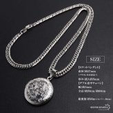 ステンレス ロケットネックレス ダブル喜平チェーンネックレス ロケットペンダント フラワーネックレス 写真 記念 思い出 ハワイアンネックレス 50cm 60cm 18KGP ゴールドネックレス シルバー 花 6面カット メンズ 男性 金属アレルギー対応