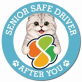 カーサイン 高齢者マーク SENIOR SAFE DRIVER スコティッシュフォールド マグネット 強力 直径13cm 肉球 日本製 車 ステッカー
