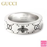 グッチ リング メンズ レディース GUCCI 指輪 GG＆ビー 蜂 エングレービング ワイドリング 6mm幅 シルバー925 728389 J8400 0728 ユニセックス 男女兼用 ブランド アクセサリー シルバーリング 誕生日 プレゼント ギフト 新品 GUCCI化粧箱付き