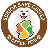 カーサイン 高齢者マーク SENIOR SAFE DRIVER グレートピレニーズ マグネット 強力 直径13cm 肉球 日本製 車 ステッカー