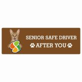 カーサイン 高齢者マーク SENIOR SAFE DRIVER サバンナ ステッカー シール 長方形 20x6.7cm 肉球 日本製 車