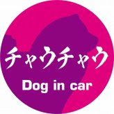Dog in car ドッグインカー ステッカー カーステッカー チャウチャウ 毛筆書体 ピンクパープル シール 煽り運転対策 カーサイン