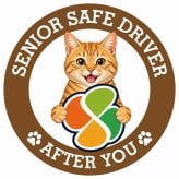 カーサイン 高齢者マーク SENIOR SAFE DRIVER 茶トラ ステッカー シール 直径13cm 肉球 日本製 車