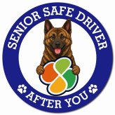 カーサイン 高齢者マーク SENIOR SAFE DRIVER 琉球犬 マグネット 強力 直径13cm 肉球 日本製 車 ステッカー