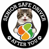 カーサイン 高齢者マーク SENIOR SAFE DRIVER キンカロー マグネット 強力 直径13cm 肉球 日本製 車 ステッカー