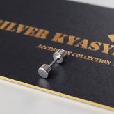 シルバー925 小ぶりピアス 極小 スタッドピアス シンプルピアス シルバー バーベル 小さめ ワンポイント ねじ式 表裏 円柱 メタル 片耳1点 レディース 女性 金属アレルギー対応 イヤリング