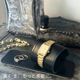 日本製 本革 姫路レザー ウォッチコースター 2枚セット ブラック 腕時計マット ウォッチマット アクセサリートレイ デスクマット キズ 傷防止 レザーマット デスク周り おしゃれ 革小物 ギフト プレゼント ランキング お祝い