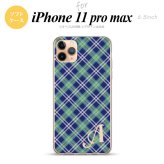 iPhone11ProMax iPhone11pro max スマホケース ソフトケース チェック A 青 +アルファベット メンズ レディース nk-i11pm-tp437i
