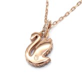 SWAROVSKI スワロフスキー ネックレス 5678046 Swan アクセサリー ブラック ローズゴールド
