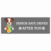 カーサイン 高齢者マーク SENIOR SAFE DRIVER ジャックラッセルテリア ステッカー シール 長方形 15x5cm 肉球 日本製 車