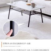 センターテーブル 80cm幅 ナチュラル ブラウン マーブルホワイト 大理石柄 木目調 収納棚付きテーブルおしゃれ 北欧 モダン スタイリッシュ コンパクト 省スペース コーヒーテーブル リビングテーブル 机 さらに 天板下には便利な棚付きで スチール 新生活