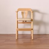 ベビーチェア 完成品 天然木 ライトブラウン・ダークブラウン W44xD44xH72.5cm・座面高49cm・足乗せ高26cm 子供椅子 キッズチェア 木製 ライトブラウン ダークブラウン おしゃれ