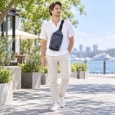 EDWIN エドウィン ボディバッグ ラッシュ 縦型 斜め掛け ショルダー かばん 普段使い 使いやすい シンプル メンズ ギフト プレゼント ブラック ew015