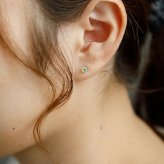 エチオピア産 オパール ひと粒 ピアス セカンドピアス つけっぱなし 4mm 金属アレルギー対応 サージカル ステンレス【Radiant】誕生石 天然石 医療用 パワーストーン ヒーリング 上品 片耳 1個
