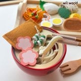 ままごと めん料理セット  | 誕生日プレゼント   3歳 4歳 5歳 女の子 男の子 誕生日 プレゼント おもちゃ  木のおもちゃ 木製玩具 ままごとセット  WOODY PUDDY ウッディプッディ G05-1241