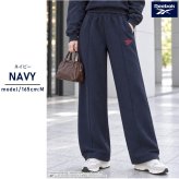 Reebok リーボック スウェットパンツ レディース ワイドパンツ ピンタック イージーパンツ 裏起毛 暖かい ロゴ 防寒 スタイルアップ 脚長 スポーツブランド ストリート ルームウェア M L LL 黒 RL-6501 2026FW Karlas
