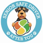 カーサイン 高齢者マーク SENIOR SAFE DRIVER エアデールテリア ステッカー シール 直径13cm 肉球 日本製 車