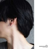 ステンレス 喜平チェーンピアス フープピアス 大きめ シルバー 燻し かっこいい 存在感 アンティーク プチプラ 両耳2点セット つけっぱなしok メンズ 男性 金属アレルギー対応 イヤリング