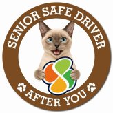 カーサイン 高齢者マーク SENIOR SAFE DRIVER トンキニーズ マグネット 強力 直径13cm 肉球 日本製 車 ステッカー