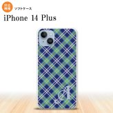 iPhone14 plsu iPhone14 plsu スマホケース 背面ケースソフトケース チェック A 青 +アルファベット 2022年 10月発売 nk-i14pl-tp437i