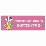 カーサイン 高齢者マーク SENIOR SAFE DRIVER ダルメシアン ステッカー シール 長方形 15x5cm 肉球 日本製 車