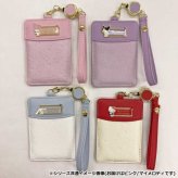 マイメロディ リール付パスケース 定期入れ カードケース 合皮 型押し メタルプレート カラーストーン 大人可愛い サンリオ キャラクター グッズ 通学 通勤 おしゃれ レディース ギフト プレゼント サンリオ正規ライセンス品