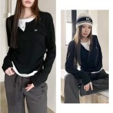 tシャツ レディース 長袖 通販 カットソー 重ね着風トップス レイヤード風ロンT カジュアル きれいめ無地 スリムフィット 通学通勤 あったか防寒 秋冬ファッション シンプルベーシック フェミニン 柔らかストレッチ ウンドネック トップス シンプル