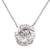 ダイヤモンド ネックレス K18 ホワイトゴールド 0.2ct 揺れるダイヤ ダンシングストーン ペンダント サークルモチーフ レディース スウィングダイヤ 天然ダイヤ 鑑別書付き 記念日 ギフト