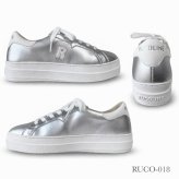 ルコライン スニーカー ルコライン 靴 RUCO LINE RUCO-018SI CALF PU LUX 光沢 シルバー 合皮 無地 ローカット ファスナー無し ルコライン レディース シューズ RUCO LINE ルコラインスニーカー フラットソール 新作 取扱店 京都 母の日