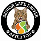 カーサイン 高齢者マーク SENIOR SAFE DRIVER ピクシーボブ ステッカー シール 直径13cm 肉球 日本製 車