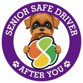 カーサイン 高齢者マーク SENIOR SAFE DRIVER ブリュッセルグリフォン ステッカー シール 直径13cm 肉球 日本製 車
