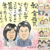 結婚記念日の記念に、一度贈ると、また頼みたくなる似顔絵です。 似顔絵 金婚式 プレゼント 名入れ 手描き ギフト 贈り物 結婚記念日 誕生日 長寿 お祝い ご夫婦 祖父 ご両親 家族 修正無料 下書き確認 名入れ 似てる 宝物 実績多数 かわいい 宝物 一生もの 結婚50周年 感謝 長寿 百寿祝い ハロウィン 初任給 オーダーメイド カラフル 節目 米寿祝い 白寿祝い ホワイトデー 喜寿祝い