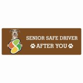 カーサイン 高齢者マーク SENIOR SAFE DRIVER ディアハウンド ステッカー シール 長方形 20x6.7cm 肉球 日本製 車
