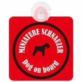 Miniature Schnauzer ミニチュアシュナウザー レッド＆ブラック 車 窓ガラス 吸盤タイプ DOG IN CAR かっこいい おしゃれ 犬 シルエット アメ雑風 カラフル ドッグインカー ドッグオンボード 安全対策 セーフティサイン デコ 外出 ドライブ カーサイン 吸盤