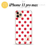 iPhone11ProMax iPhone11pro max スマホケース ソフトケース ドット 水玉 B 白 赤 +アルファベット メンズ レディース nk-i11pm-tp103i