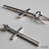 シルバー925 クロスネックレス 一粒ネックレス ペンダントネックレス シンプルネックレス ダブル喜平 6面カット 50cm 60cm シルバー 燻し アンティーク 十字架 メンズ 男性 金属アレルギー対応