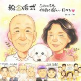 金婚式のギフトに、大切な記念日を、笑顔で残せます。大切なお祝いにも安心してご注文いただけます。 似顔絵 贈り物 金婚式 プレゼント 名入れ 手描き ギフト 金婚式 銀婚式 結婚記念日 おじいちゃん 夫婦 祖母 家族 おばあちゃん 下書き確認 名入れ 修正無料 喜ばれる サプライズ そっくり 親孝行 50周年 結婚記念日 感謝 親孝行 長寿 同窓会 喜寿祝い 長寿祝い 節目 メモリアルギフト