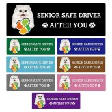カーサイン 高齢者マーク SENIOR SAFE DRIVER チンチラ ステッカー シール 長方形 20x6.7cm 肉球 日本製 車