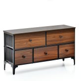 ターンチェスト 2段 5杯 RVLS0285 不織布チェスト 幅102.5cm 奥行30cm 高さ55.5cm 収納 木目柄 リビング収納 北欧 アメカジ ヴィンテージ 小花柄 ボタニカル 木製天板 軽量 大容量 新生活