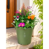 季節の寄せ植え La nature ハンドリーポット 内径24cm （グリーン・4色展開）６～7種類のお花で構成 鉢植え ラッピング不可 ギフトメッセージOK